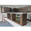 Hangzhou Furniture 2021 New Satin Finish Lacquer Kitchen Furniture Design with Island Almirah Kitchen Design